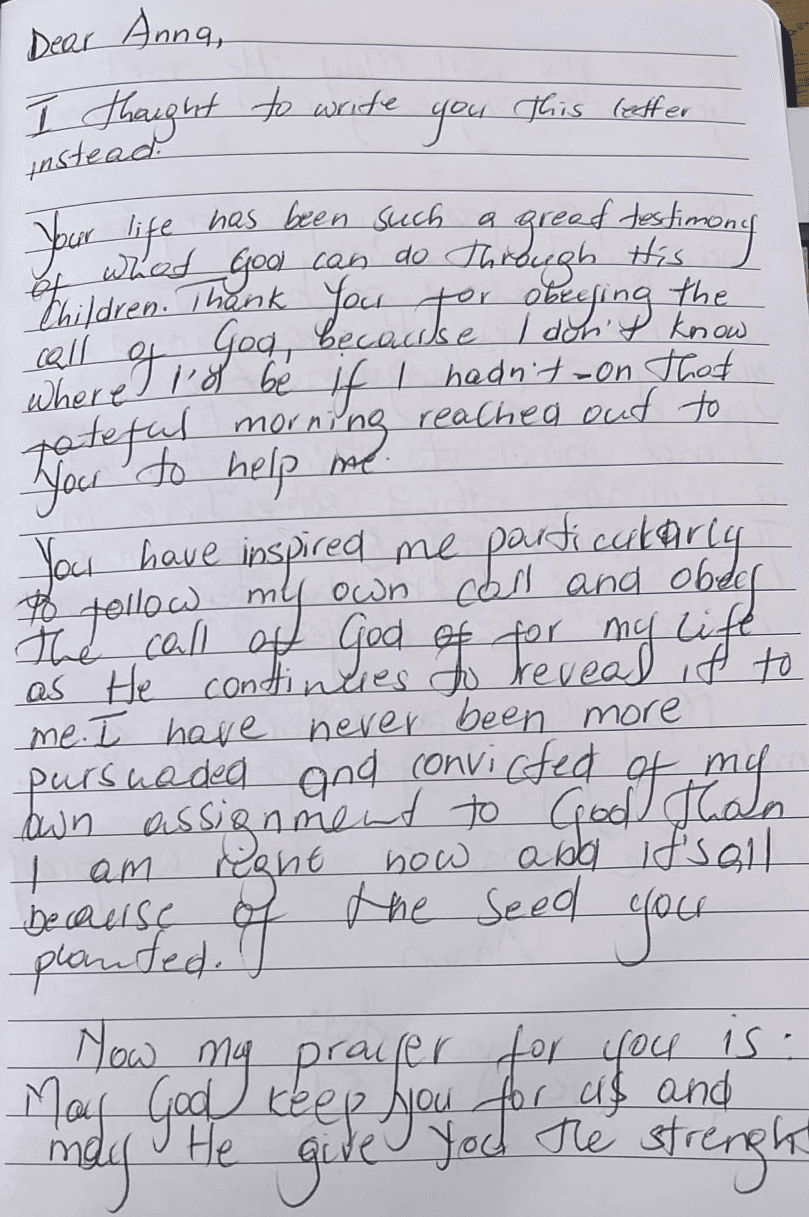 A Handwritten Letter to Anna